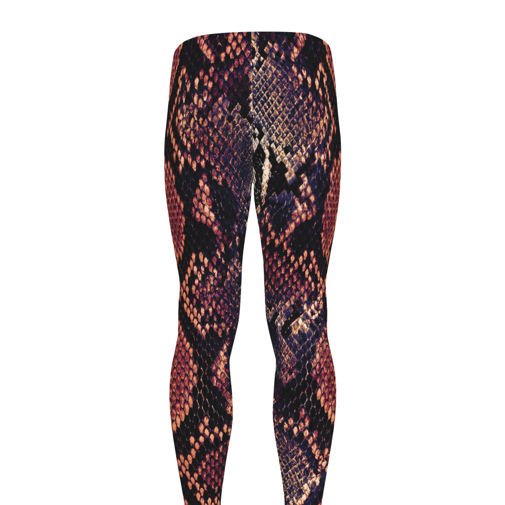 Blue And Red Snakeskin Print Men's leggings