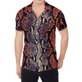 Blue And Red Snakeskin Print Men's Shirt