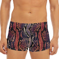 Blue And Red Snakeskin Print Men's Short Boxer Briefs