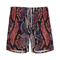 Blue And Red Snakeskin Print Men's Athletic Shorts