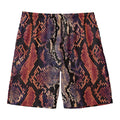 Blue And Red Snakeskin Print Men's Swim Trunks