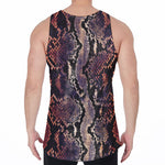 Blue And Red Snakeskin Print Men's Velvet Tank Top