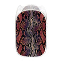 Blue And Red Snakeskin Print Mesh Laundry Hamper