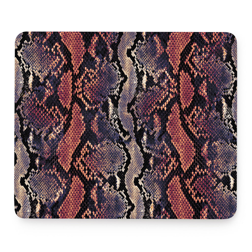 Blue And Red Snakeskin Print Mouse Pad