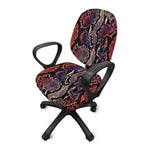 Blue And Red Snakeskin Print Office Chair Cover