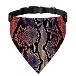 Blue And Red Snakeskin Print Over The Collar Dog Bandana
