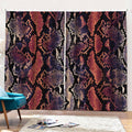 Blue And Red Snakeskin Print Pencil Pleat Curtains