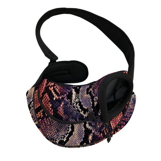 Blue And Red Snakeskin Print Pet Sling Carrier