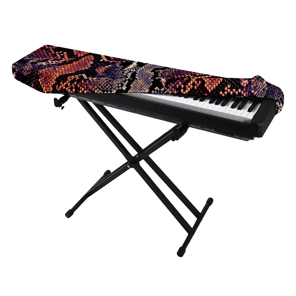Blue And Red Snakeskin Print Piano Keyboard Cover