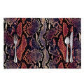 Blue And Red Snakeskin Print Placemat
