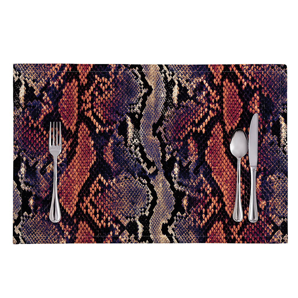 Blue And Red Snakeskin Print Placemat