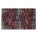 Blue And Red Snakeskin Print Polyester Doormat