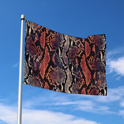 Blue And Red Snakeskin Print Polyester Flag