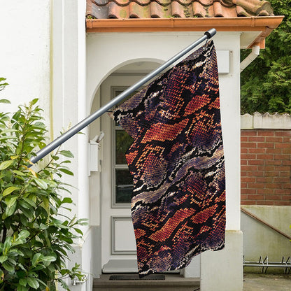 Blue And Red Snakeskin Print Polyester Flag