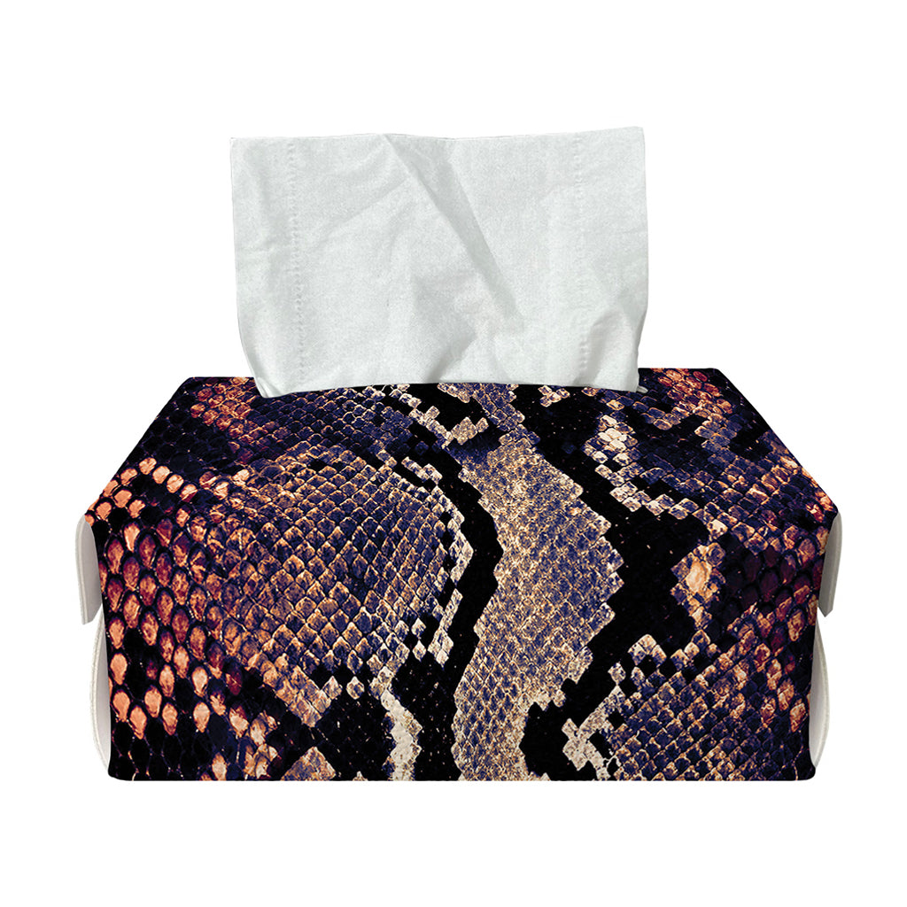 Blue And Red Snakeskin Print Rectangle Tissue Box Cover