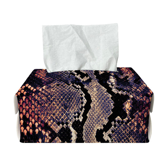 Blue And Red Snakeskin Print Rectangle Tissue Box Cover