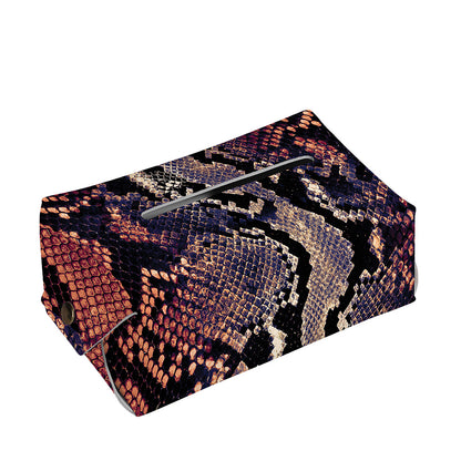 Blue And Red Snakeskin Print Rectangle Tissue Box Cover