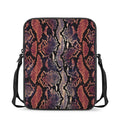 Blue And Red Snakeskin Print Rectangular Crossbody Bag