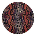 Blue And Red Snakeskin Print Round Blanket