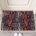 Blue And Red Snakeskin Print Rubber Doormat