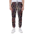 Blue And Red Snakeskin Print Joggers