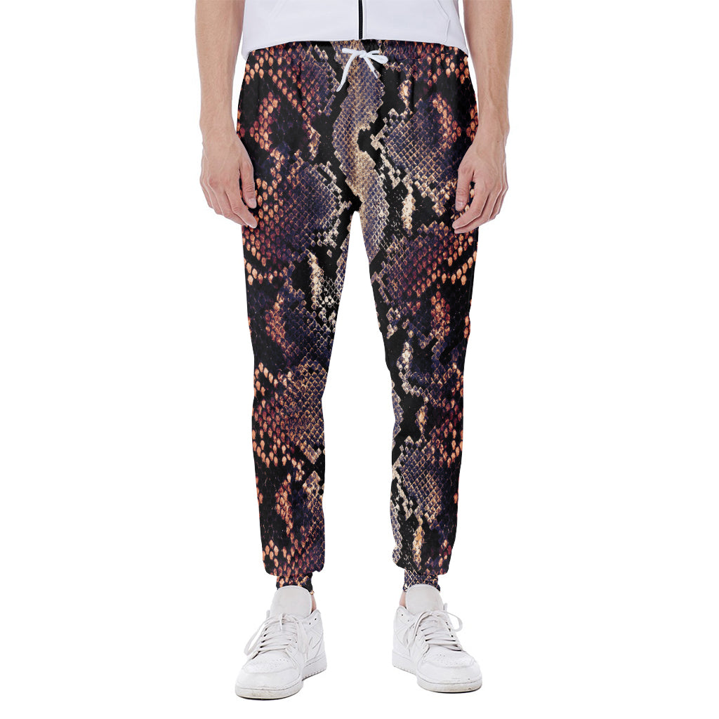 Blue And Red Snakeskin Print Scuba Joggers