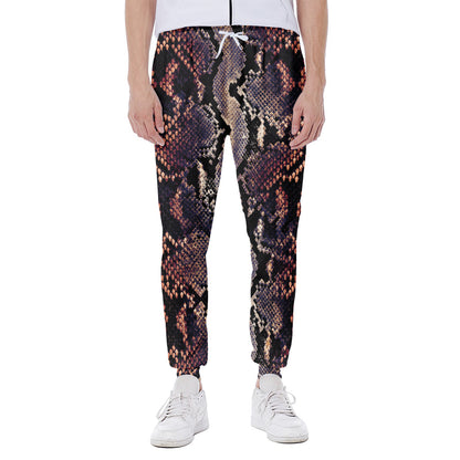Blue And Red Snakeskin Print Scuba Joggers