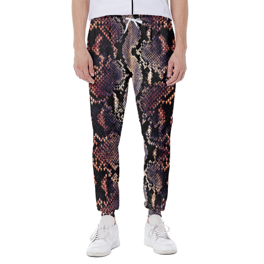 Blue And Red Snakeskin Print Scuba Joggers