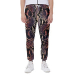 Blue And Red Snakeskin Print Scuba Joggers
