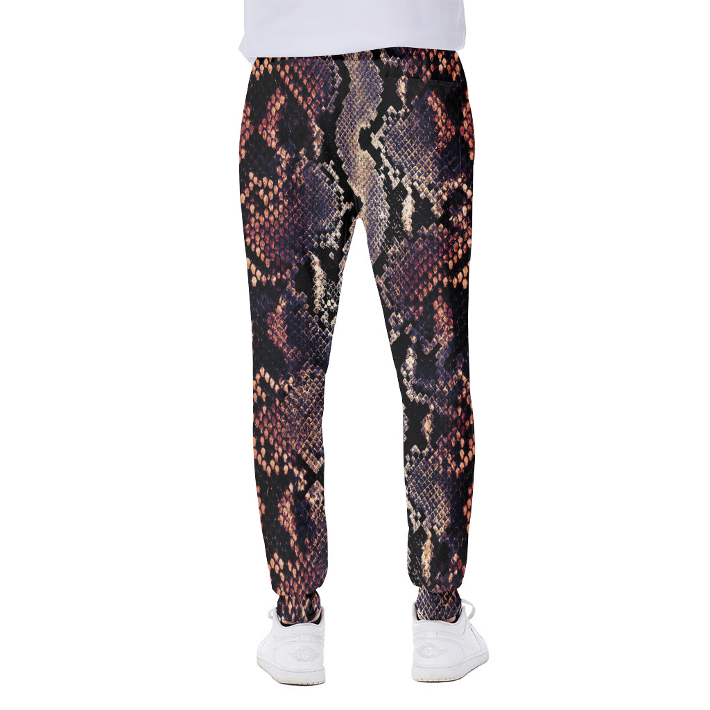 Blue And Red Snakeskin Print Scuba Joggers