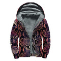 Blue And Red Snakeskin Print Sherpa Lined Zip Up Hoodie