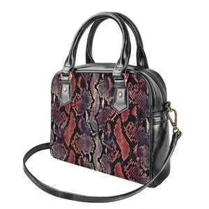 Blue And Red Snakeskin Print Shoulder Handbag