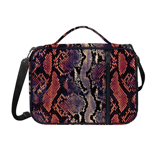 Blue And Red Snakeskin Print Shoulder Strap Bible Bag