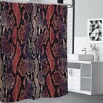 Blue And Red Snakeskin Print Shower Curtain
