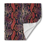 Blue And Red Snakeskin Print Silk Bandana