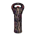 Blue And Red Snakeskin Print Single Neoprene Wine Tote