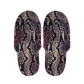 Blue And Red Snakeskin Print Slippers