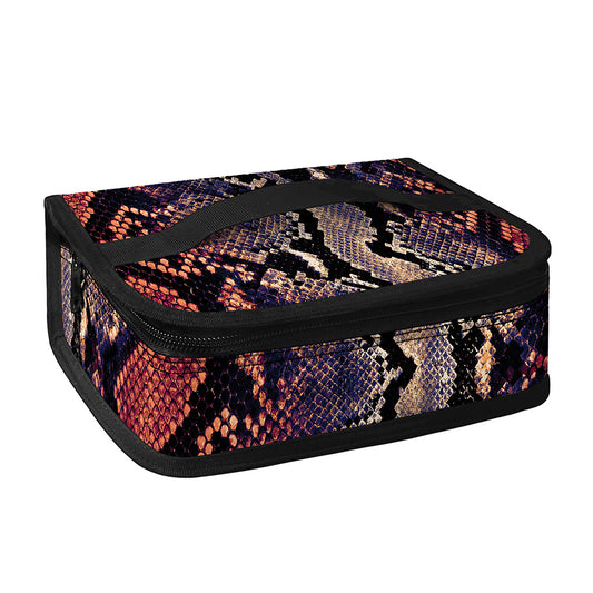 Blue And Red Snakeskin Print Small Lunch Bag
