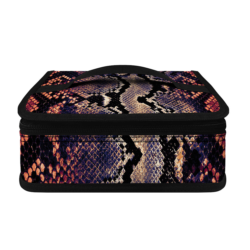Blue And Red Snakeskin Print Small Lunch Bag