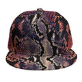 Blue And Red Snakeskin Print Snapback Cap