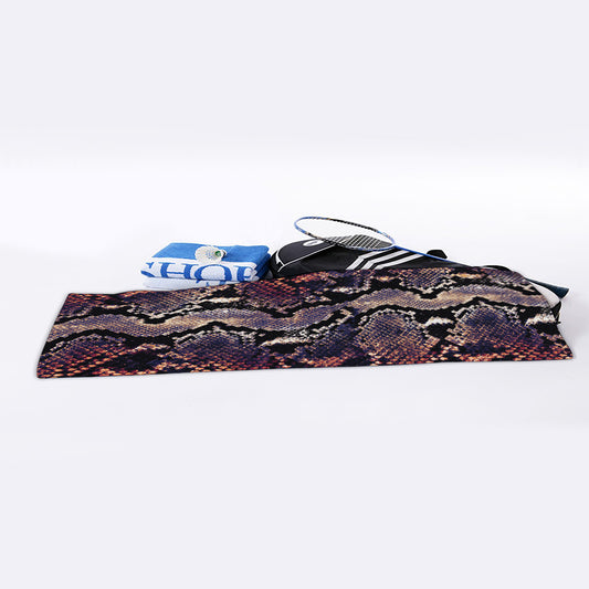 Blue And Red Snakeskin Print Sports Towel