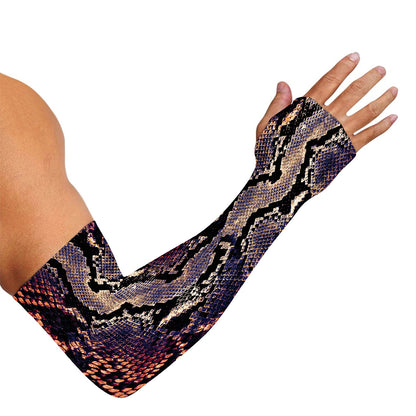 Blue And Red Snakeskin Print Sun Protection Arm Sleeves