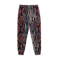Blue And Red Snakeskin Print Sweatpants