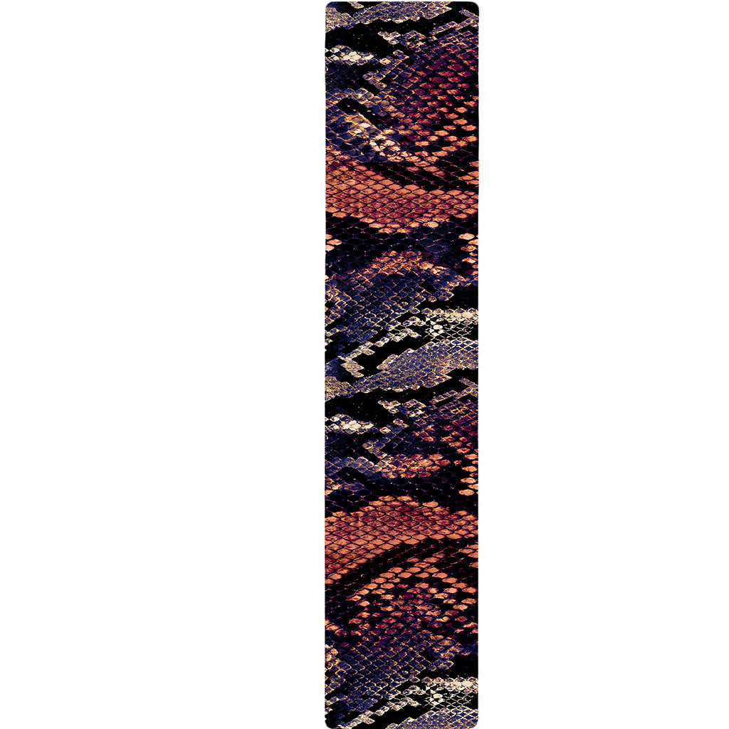 Blue And Red Snakeskin Print Table Runner