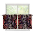 Blue And Red Snakeskin Print Tier Curtains