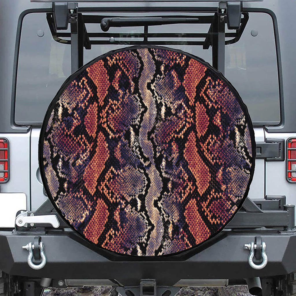 Blue And Red Snakeskin Print Tire Cover