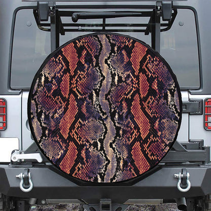 Blue And Red Snakeskin Print Tire Cover