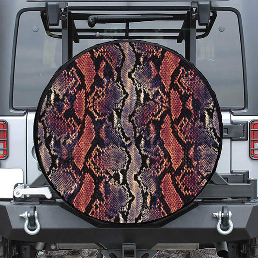 Blue And Red Snakeskin Print Tire Cover
