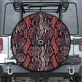Blue And Red Snakeskin Print Tire Cover With Camera Hole