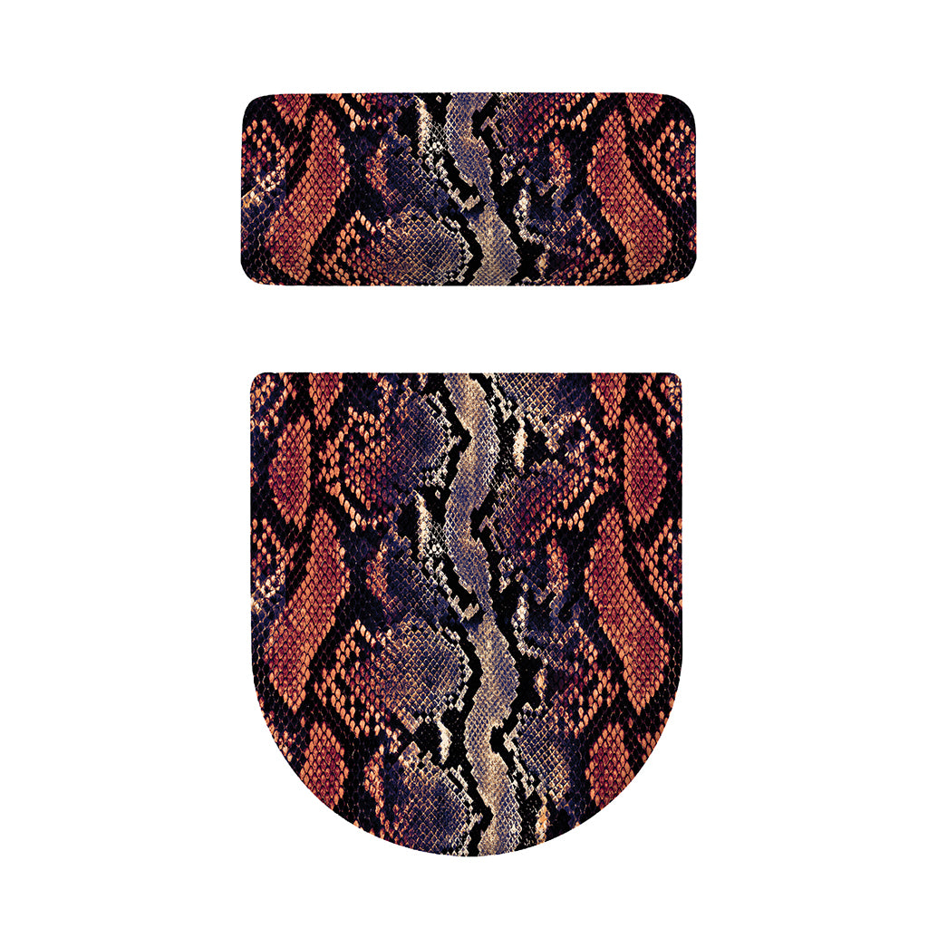 Blue And Red Snakeskin Print Toilet Lid And Tank Cover Set